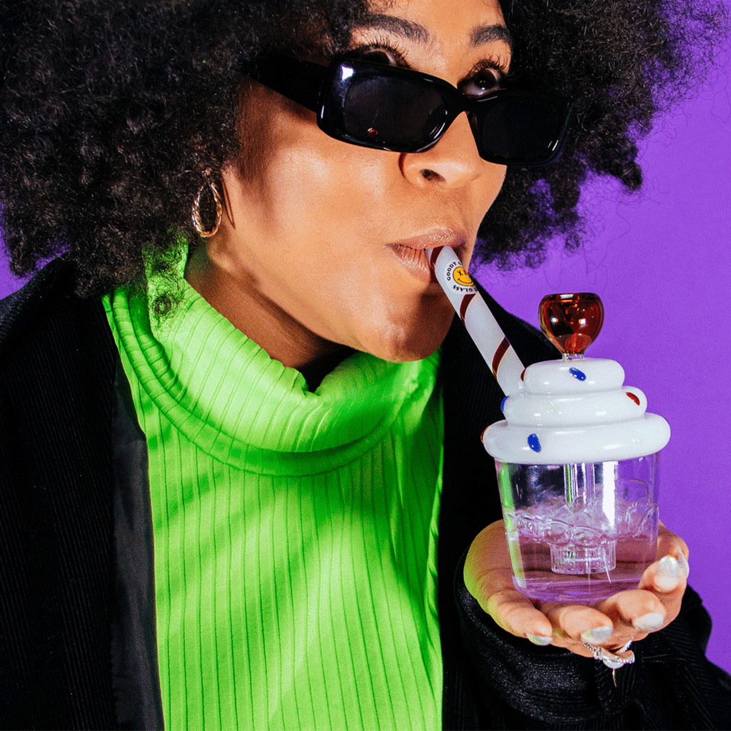 Goody Glass 5” Cupcake Sprinkle Bubbler